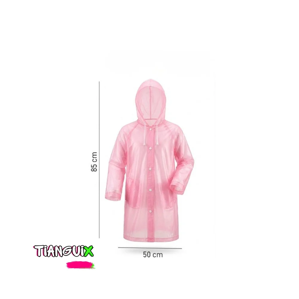 Impermeable Infantil Reutilizable con Gorro y Broches - Imagen 3