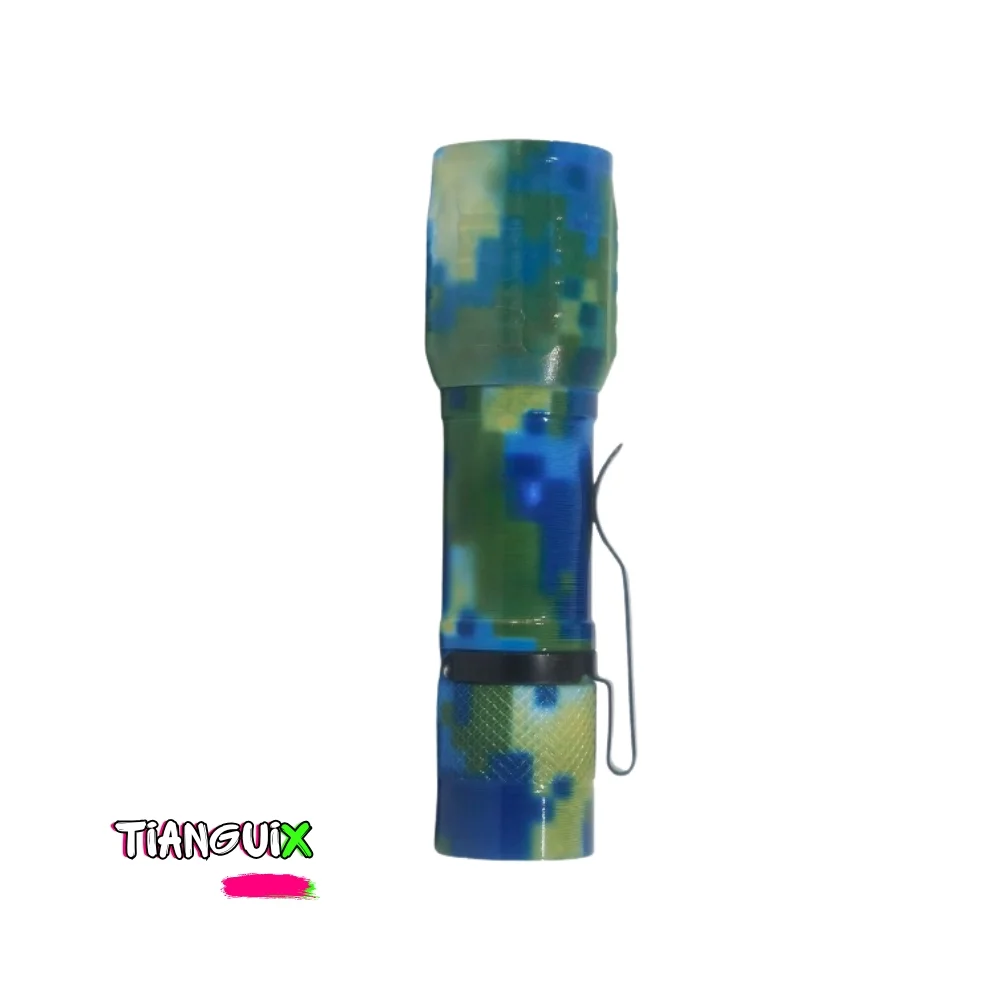Mini Linterna Táctica Camuflaje con Zoom y LED COB Lateral - Imagen 3