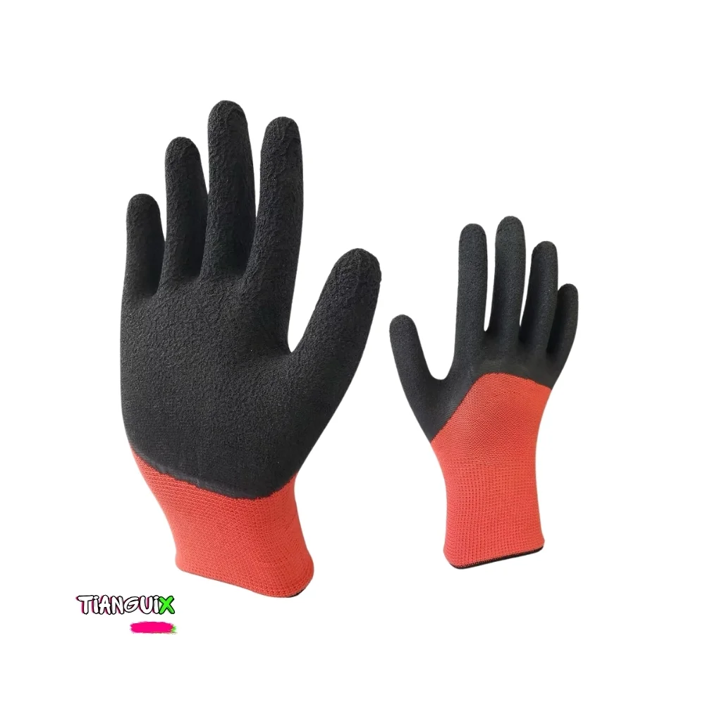 Guante de Trabajo de Látex Esponjoso de Talla Nueve con Puño Largo