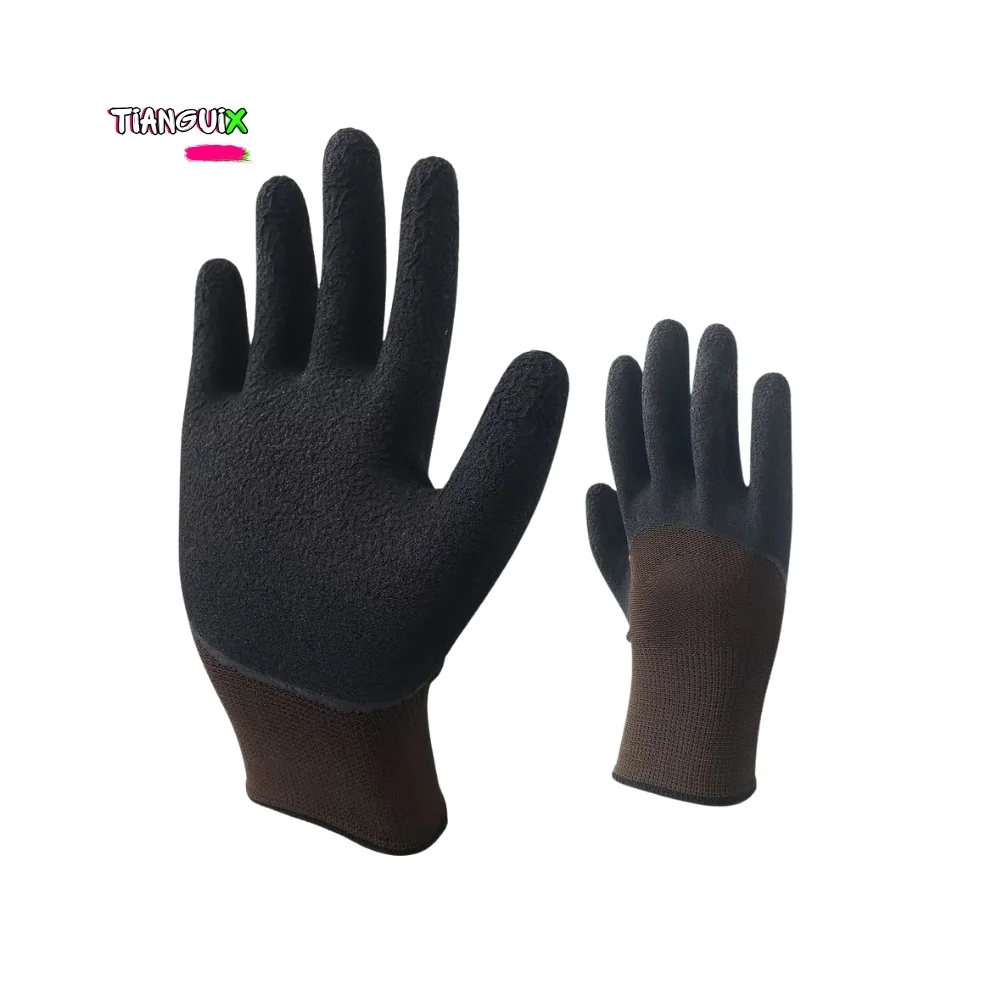 Guante de Trabajo de Látex Esponjoso de Talla Nueve con Puño Largo - Imagen 3