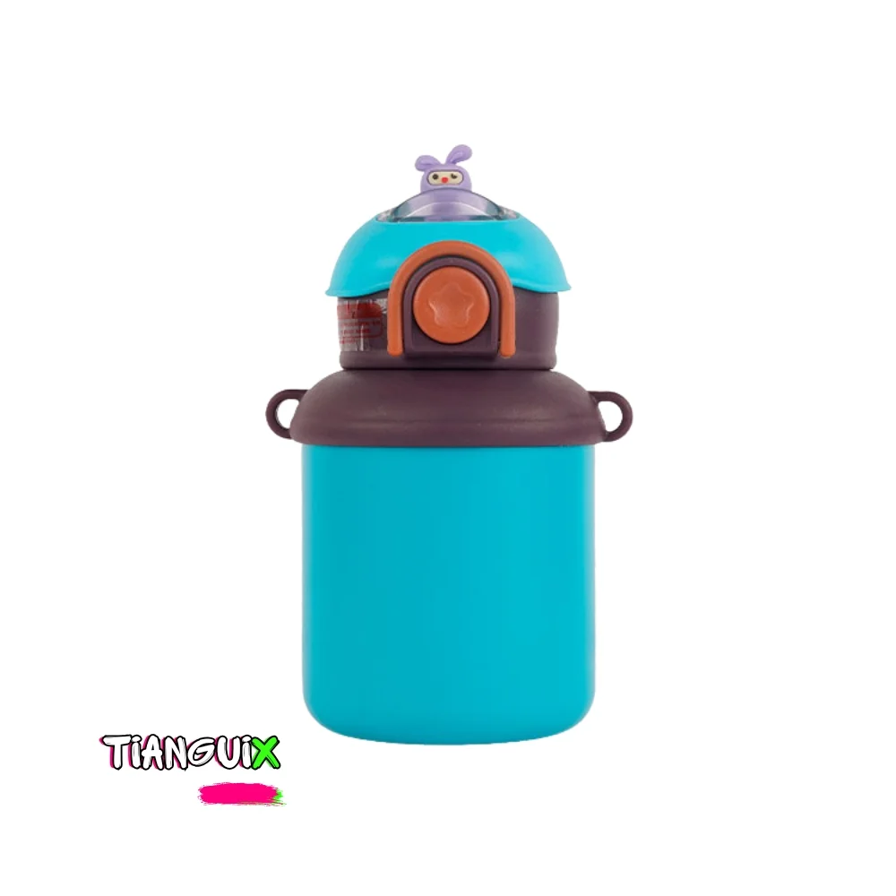 Termo Botella Kawaii 500ml con Correa y Stickers para Niños - Imagen 3