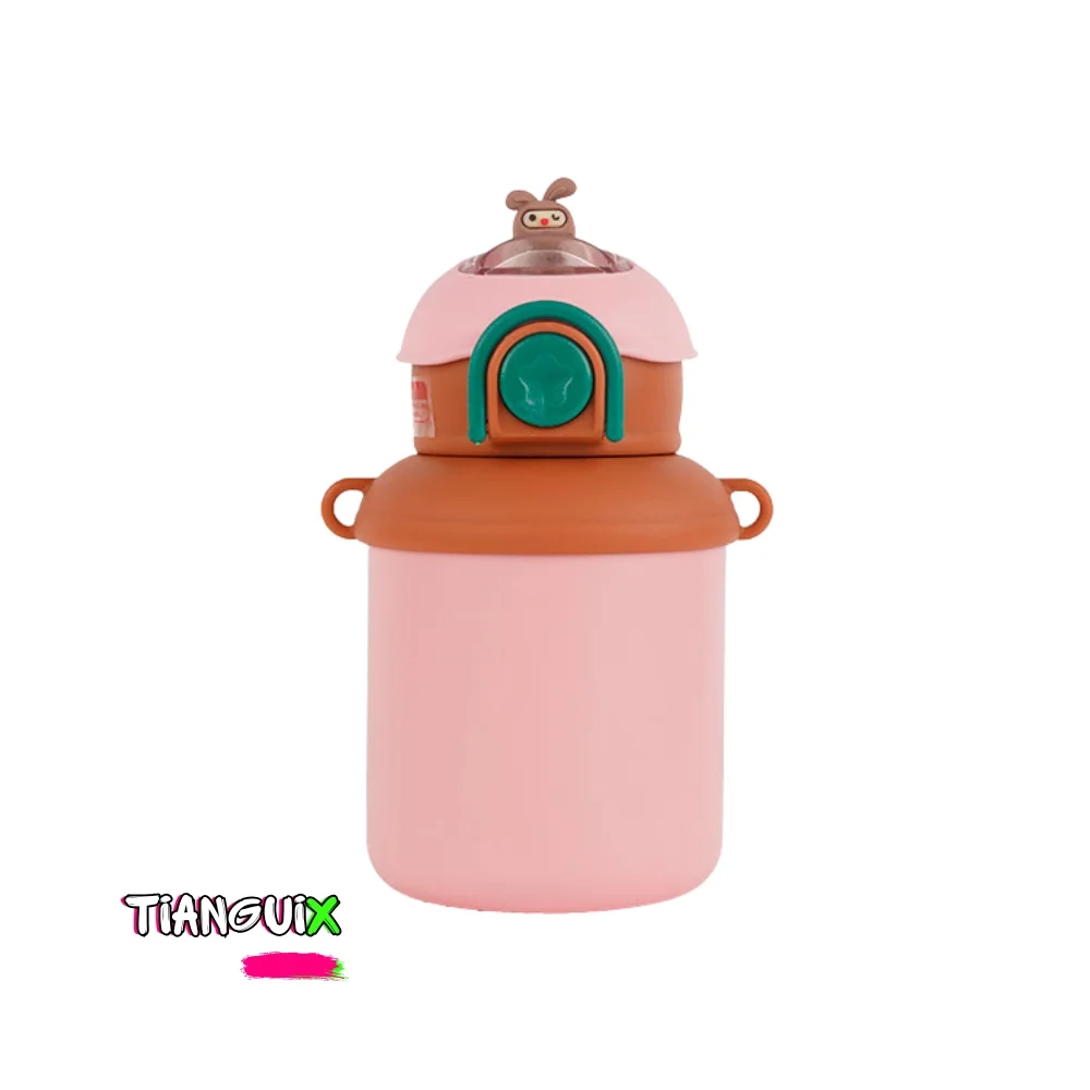 Termo Botella Kawaii 500ml con Correa y Stickers para Niños - Imagen 4