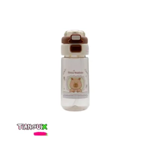 Botella de Agua Capybara 500ml con Popote de Silicona