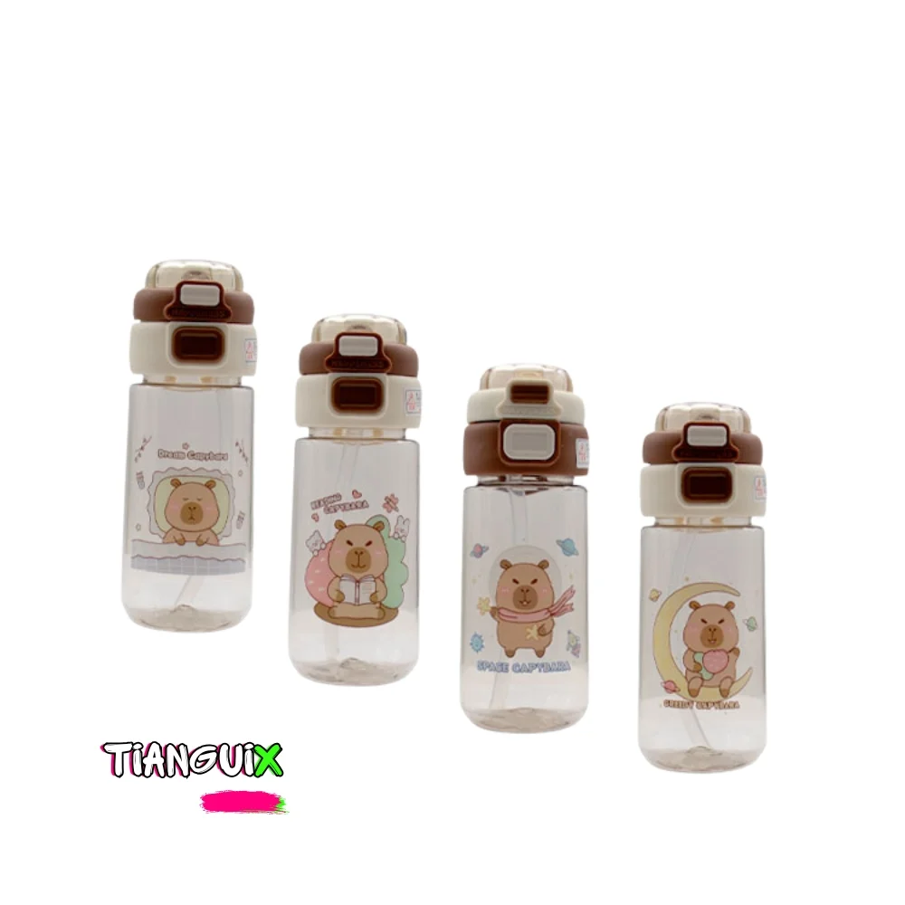 Botella de Agua Capybara 500ml con Popote de Silicona - Imagen 3