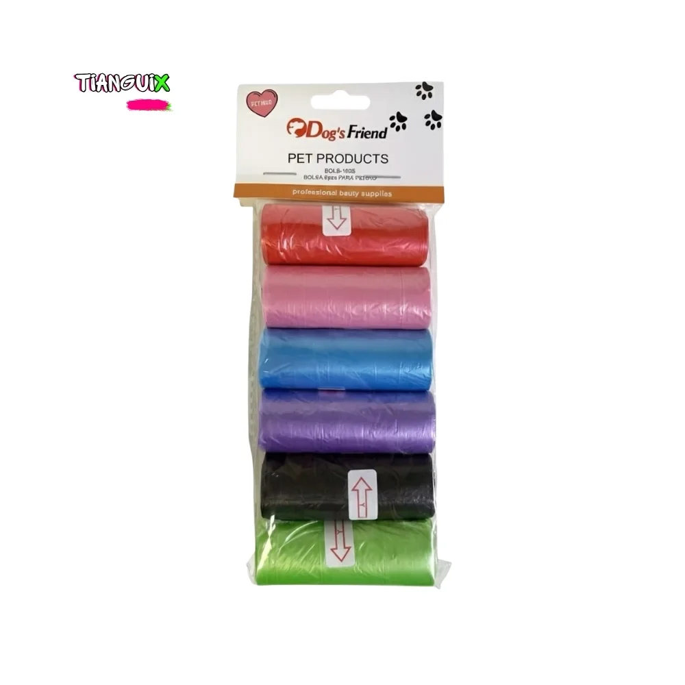 Paquete de Seis Rollos de Bolsas para Desechos de Mascota en Colores - Imagen 2