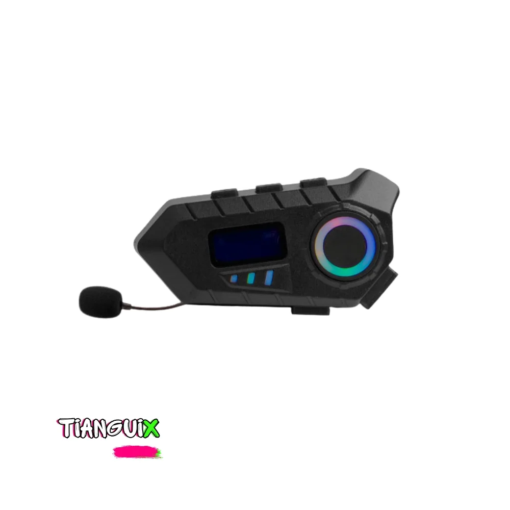Comunicador Bluetooth para Casco con Luz RGB y Asistente de Voz