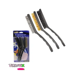 Set de 3 Mini Cepillos de Alambre (Nylon, Latón y Acero)