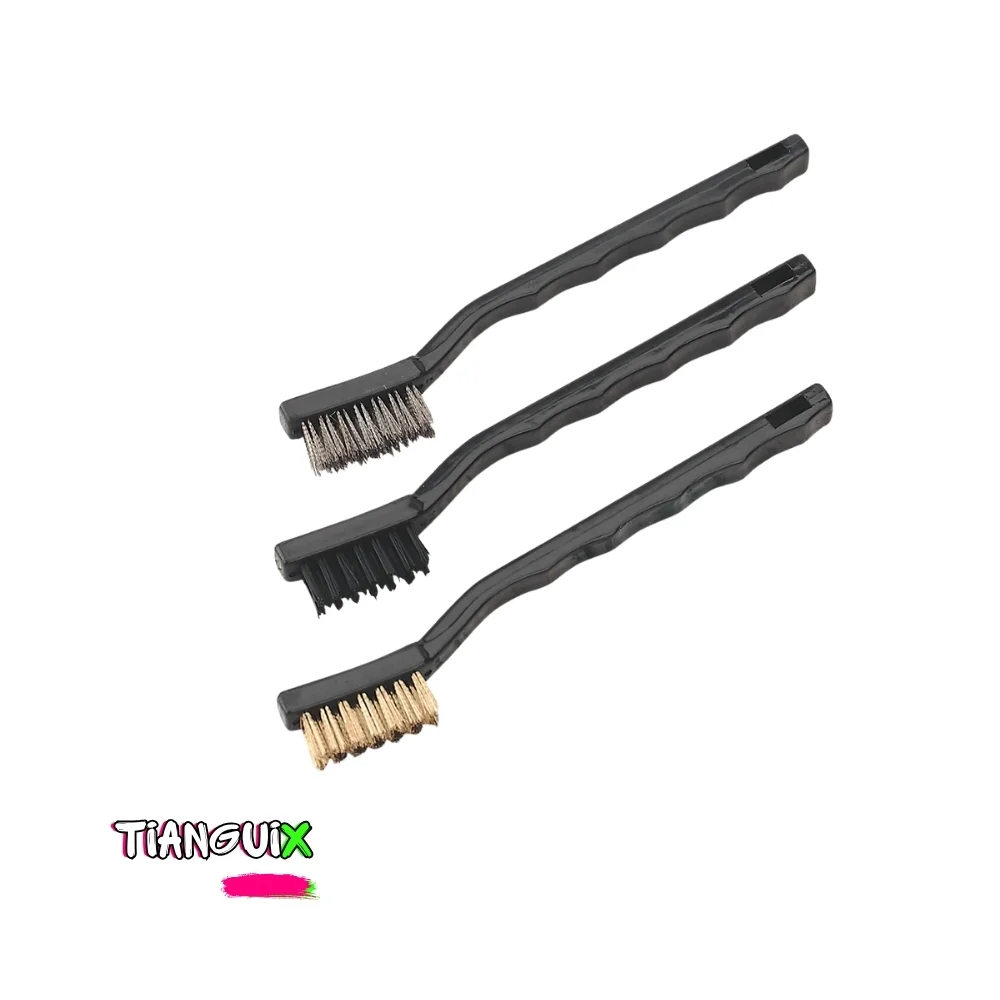 Set de 3 Mini Cepillos de Alambre (Nylon, Latón y Acero) - Imagen 3