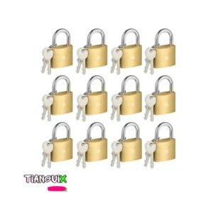 Set de 12 Candados de Hierro con Llave Plana (32, 38 y 50 mm)