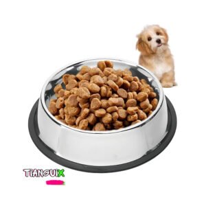 Plato de Acero Inoxidable con Goma Antiderrapante 18 cm