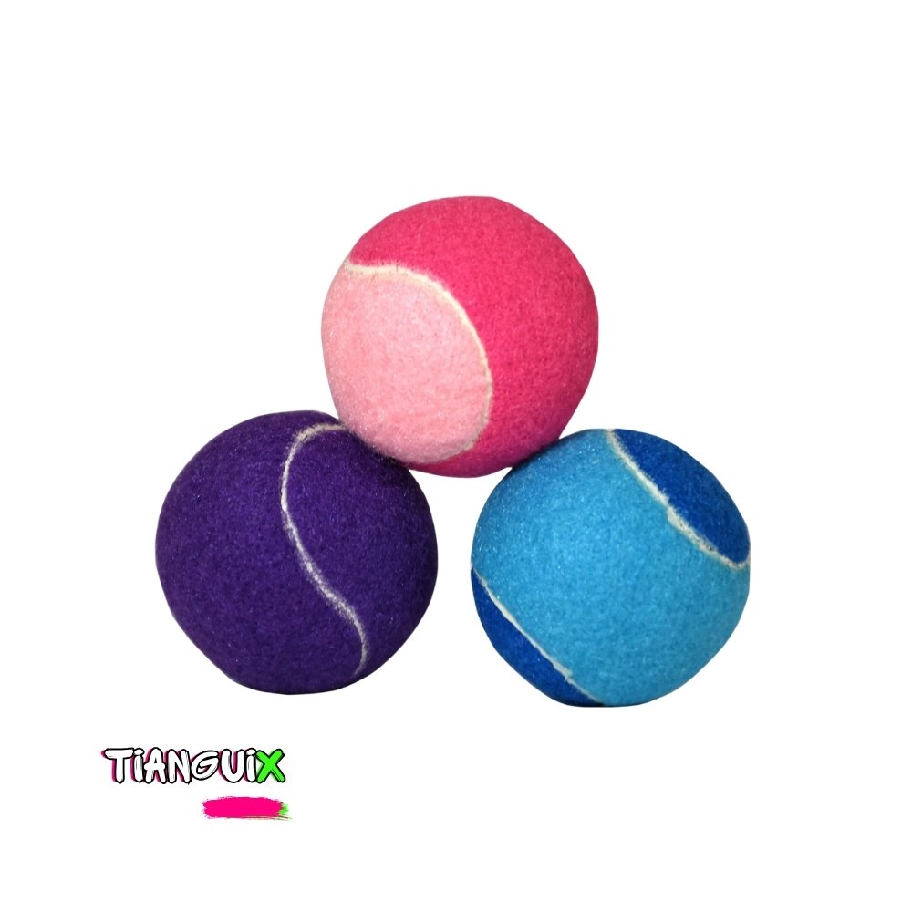 Set de 3 Pelotas Estilo Tenis de Colores Fosforescentes para Perro - Imagen 4