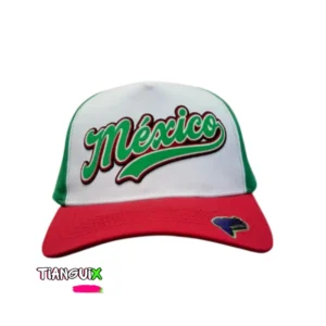 Gorra Tricolor México Tipografía Cursiva Retro