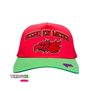 Gorra Roja y Verde Hecho en México con Águila Azteca